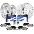 Detroit Axle - 4WD Brake Kit for 95-01 Ford Explorer, 97-01 Mercury Mountaineer, Drilled Slotted Disc Brake Rotors 1995 1996 199